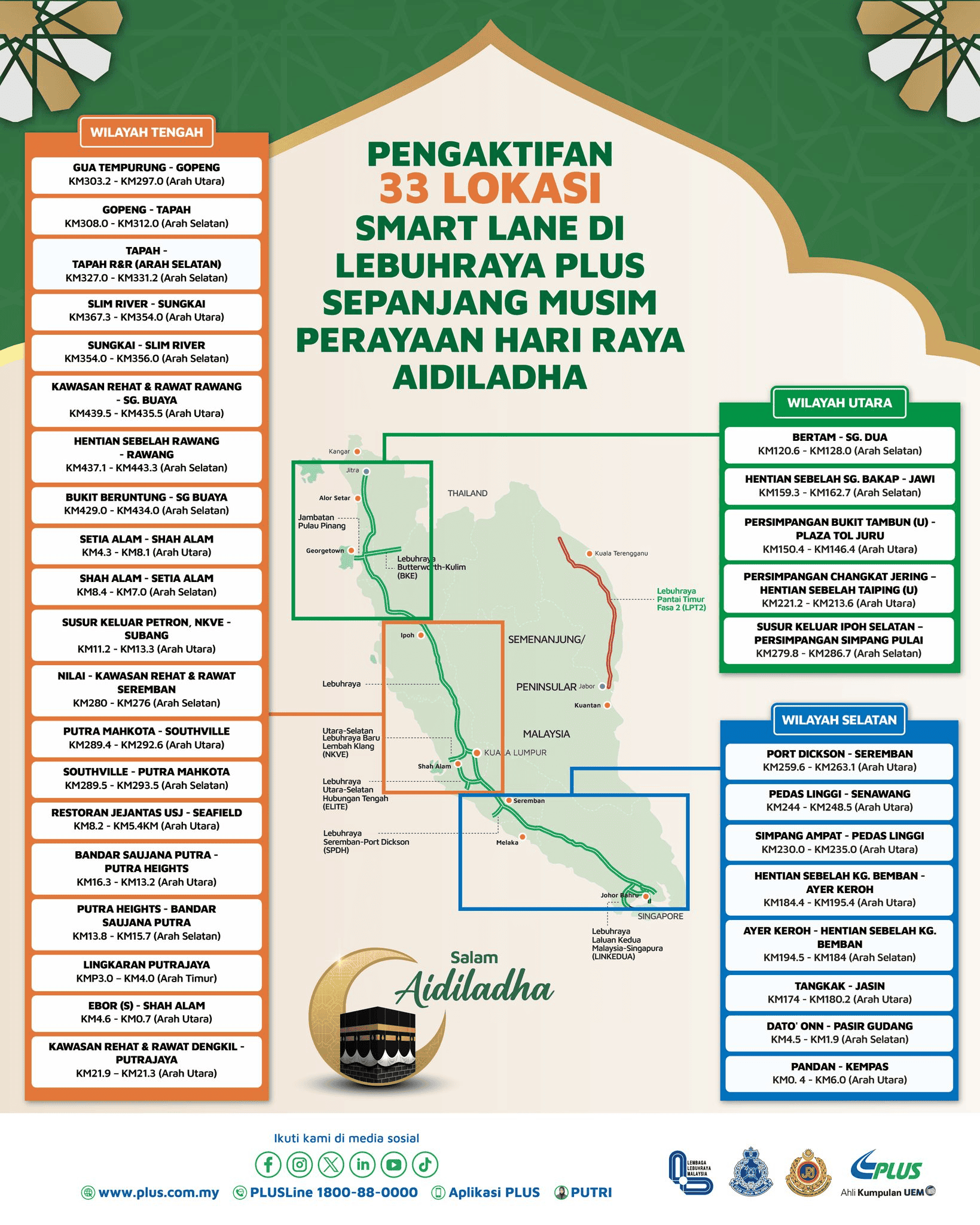 Smart Lane – Senarai Lokasi Diaktifkan Sempena Hari Raya 2026