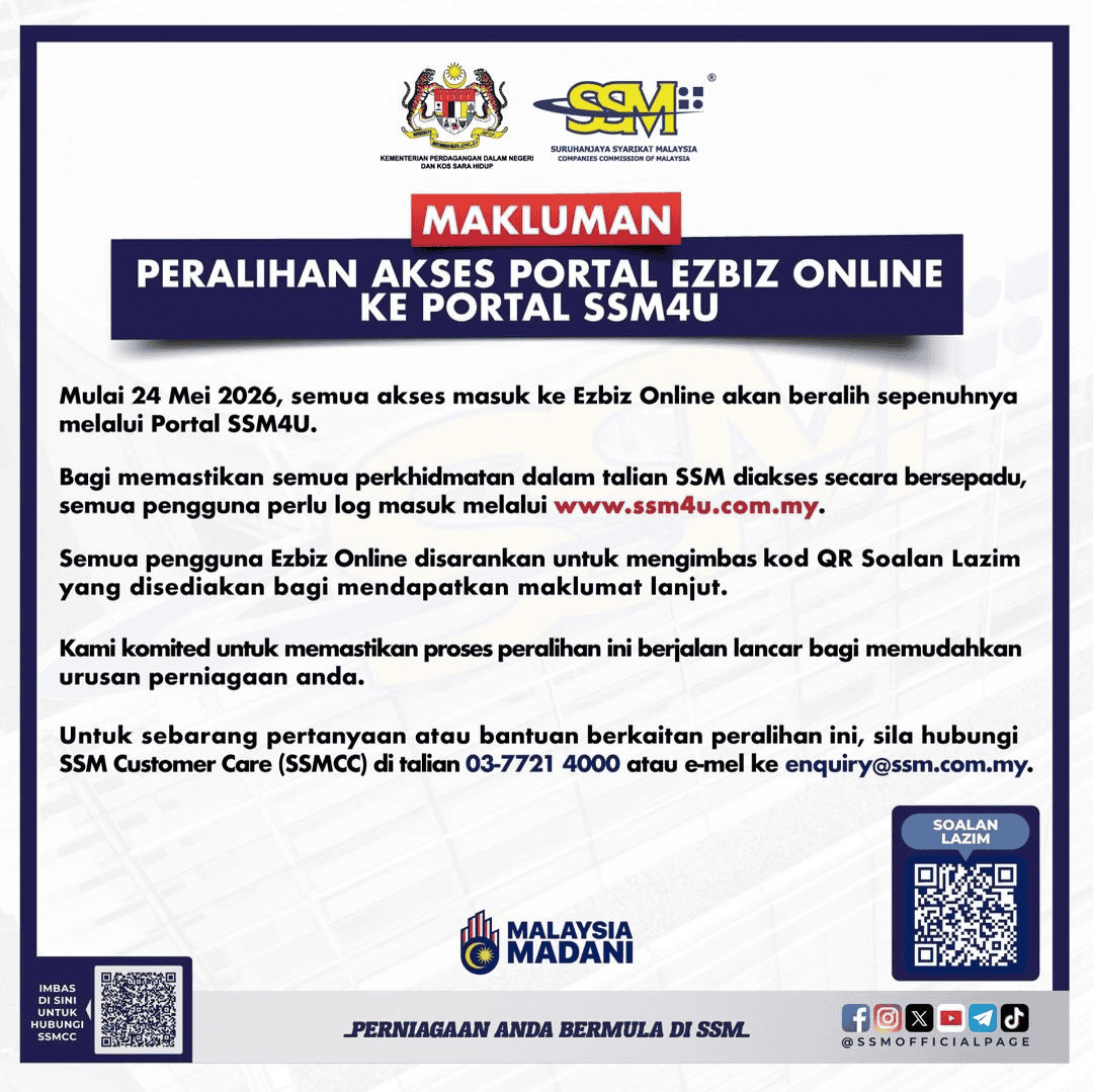 Portal Baru Menggantikan Ezbiz Online