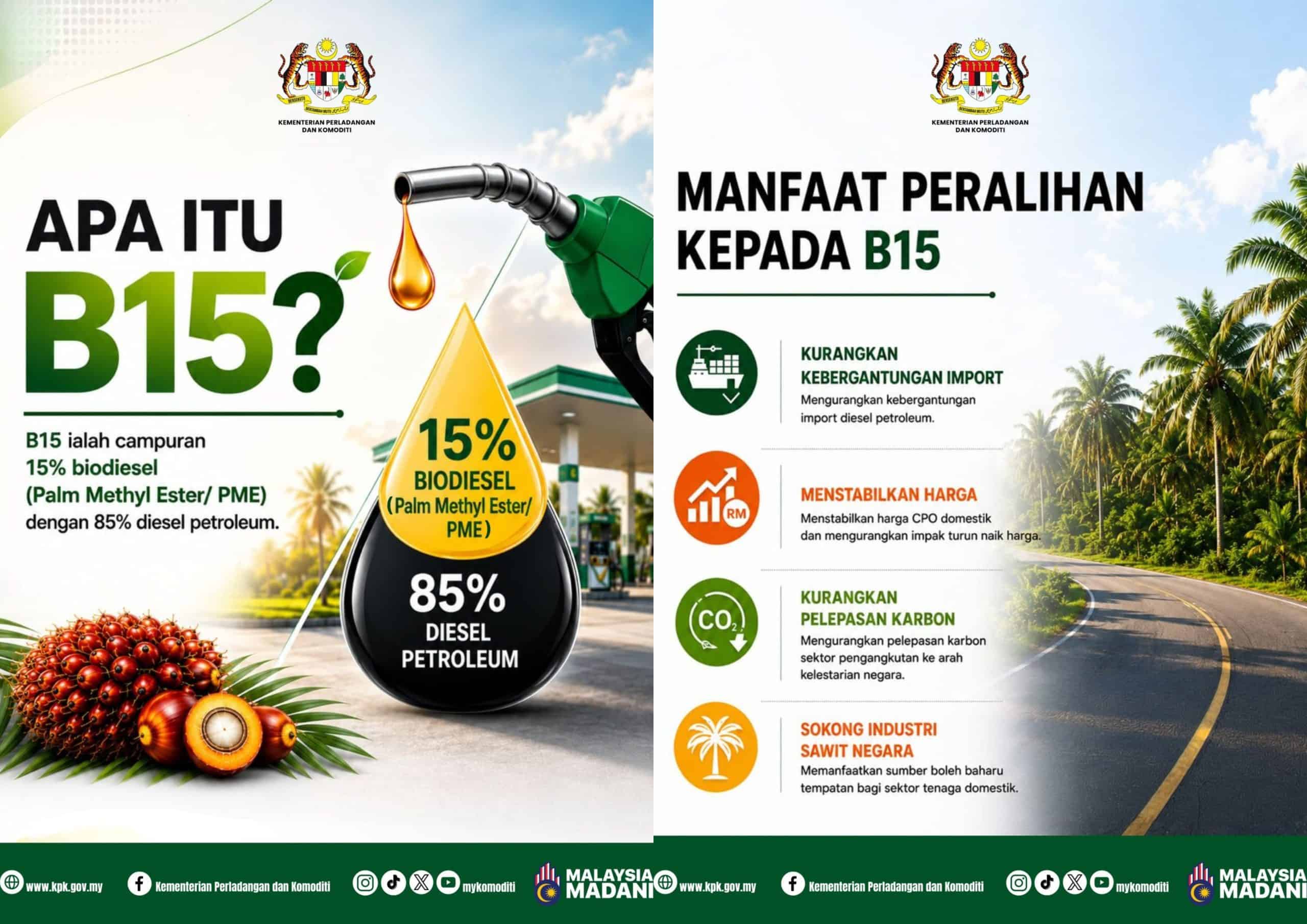 Biodiesel B15 Malaysia 2026: Kelebihan, Fungsi dan Impaknya